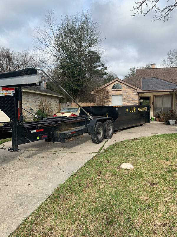 dumpster rental at residential property exteriors montgomery tx