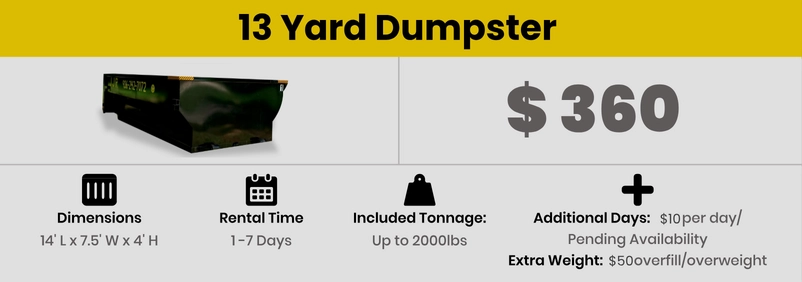 13 yard dumpster